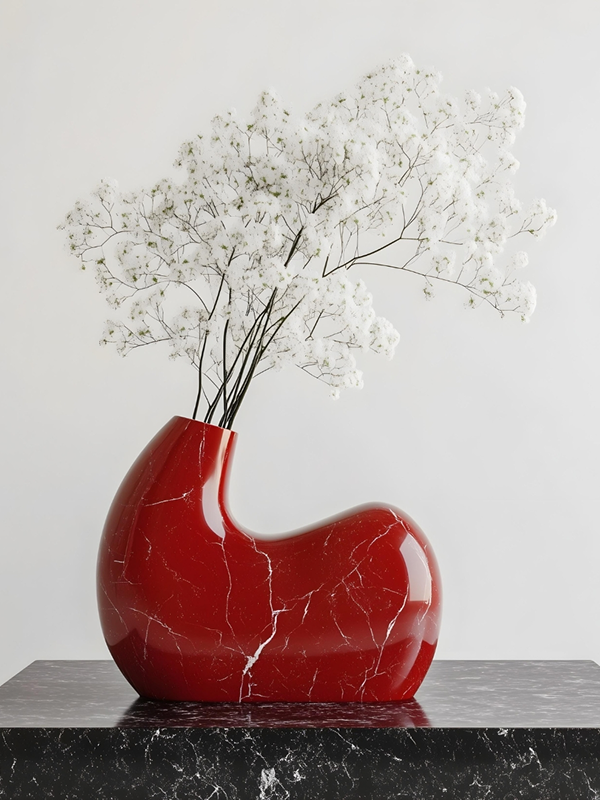 Crimson Hollow Vase